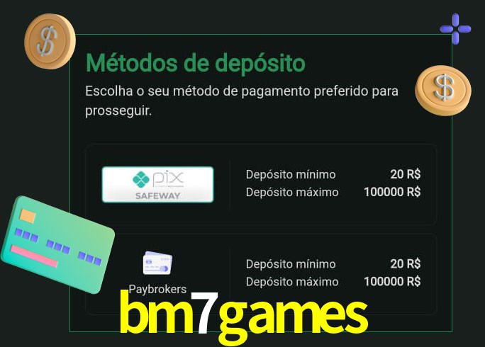 O cassino bm7games oferece uma grande variedade de métodos de pagamento